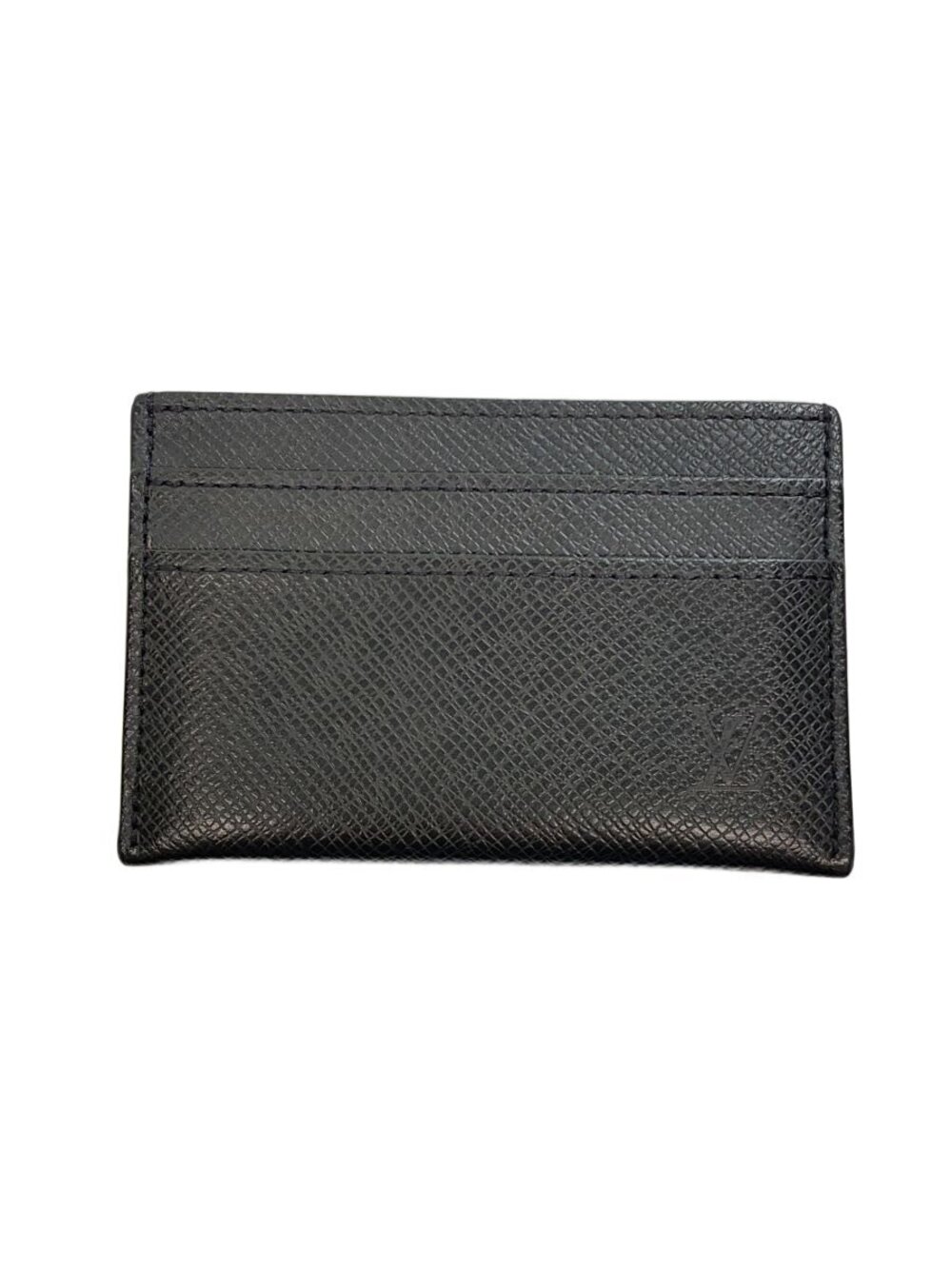 LOUIS VUITTON Porte Wallet Cartes Double Taiga Cowhide Black
